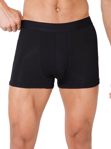 BodyX Men Solid Micro Modal Rib Trunks-BX303T-BLK