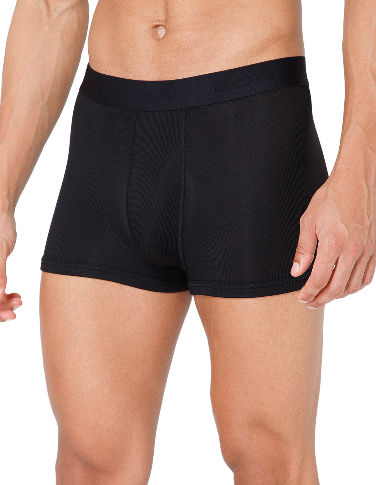 BodyX Men Solid Micro Modal Rib Trunks-BX303T-BLK