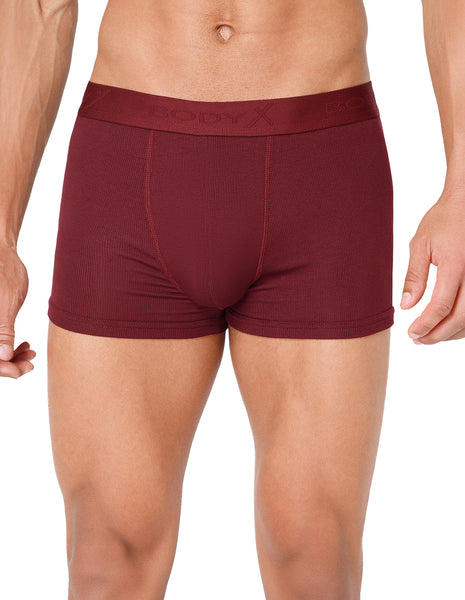 BodyX Men Solid Micro Modal Rib Trunks-BX303T-MARN