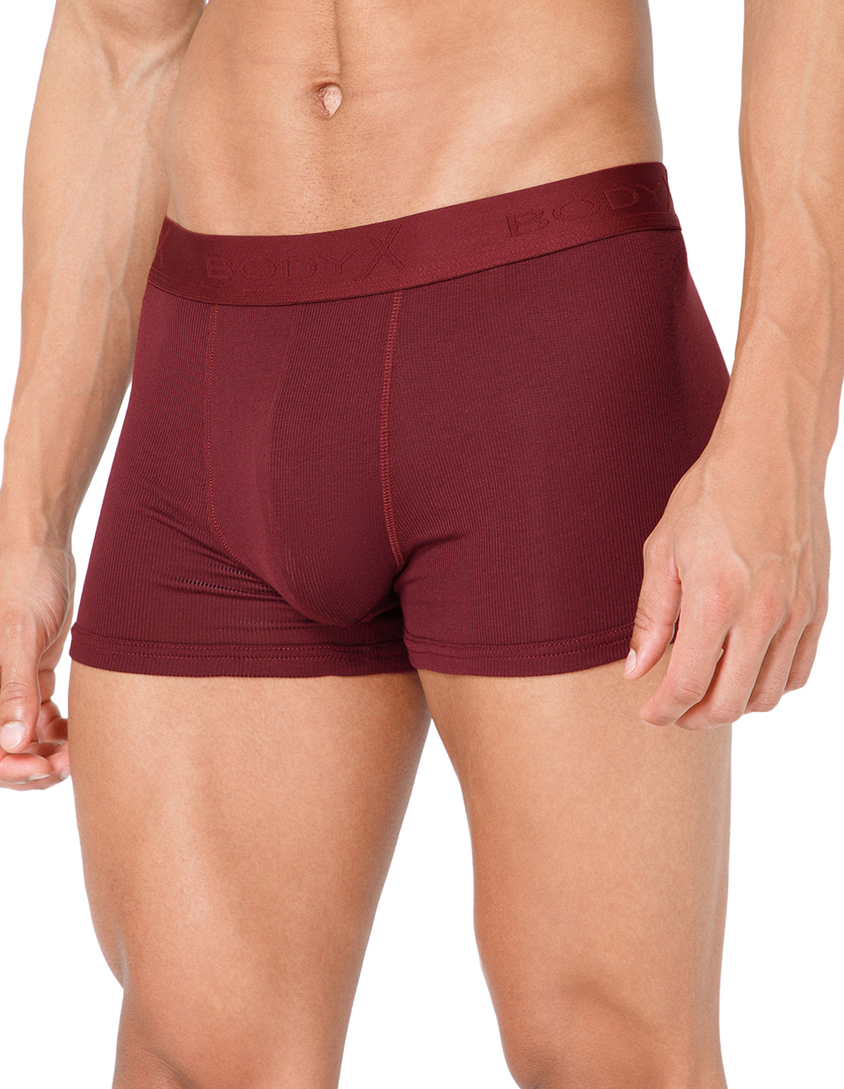 BodyX Men Solid Micro Modal Rib Trunks-BX303T-MARN