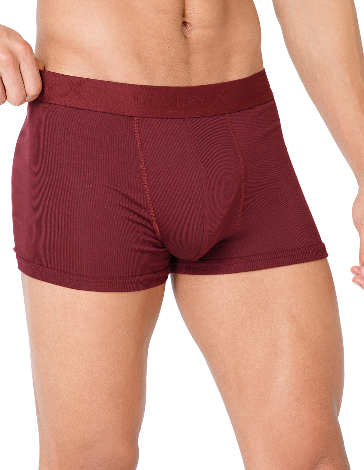 BodyX Men Solid Micro Modal Rib Trunks-BX303T-MARN