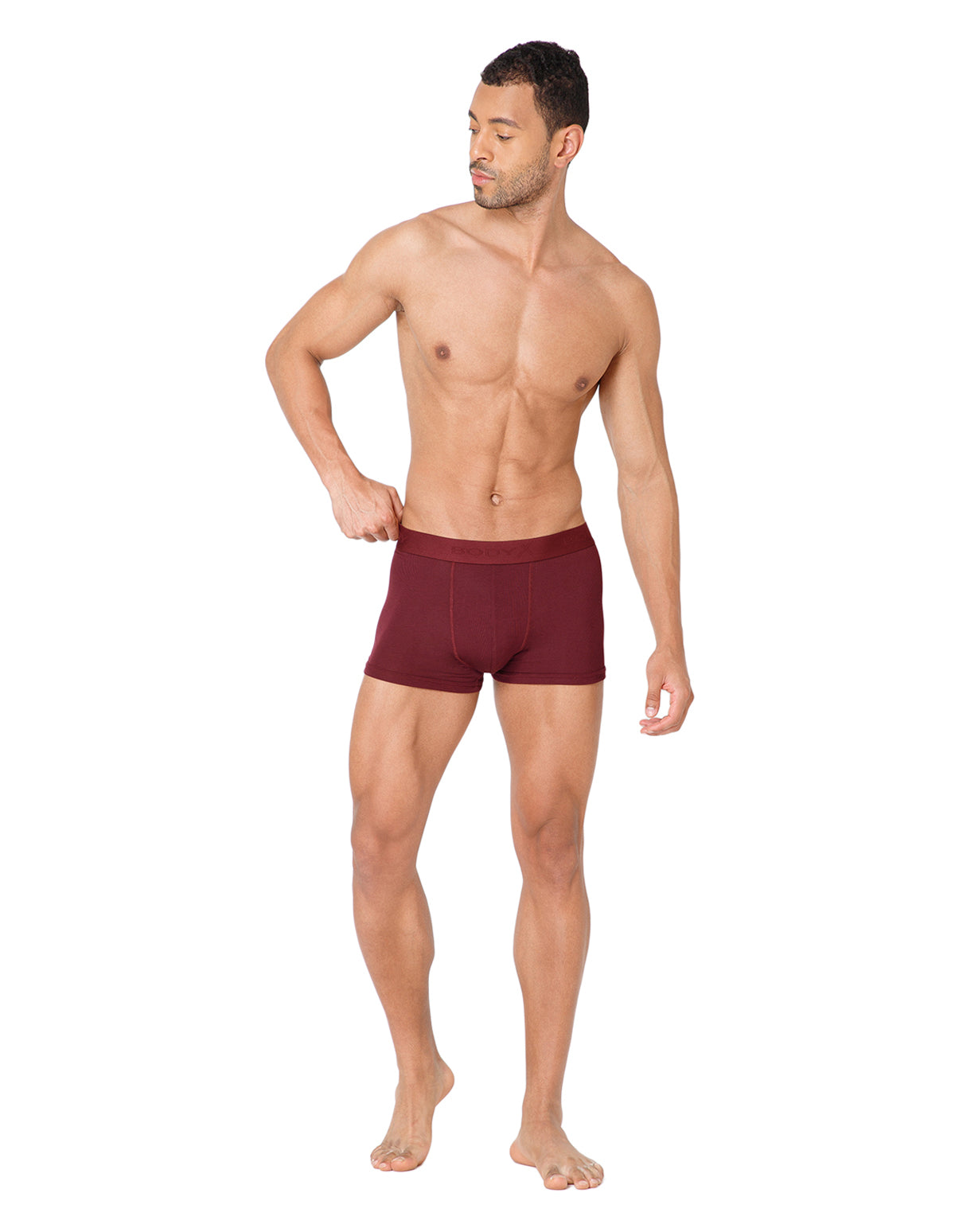 BodyX Men Solid Micro Modal Rib Trunks-BX303T-MARN