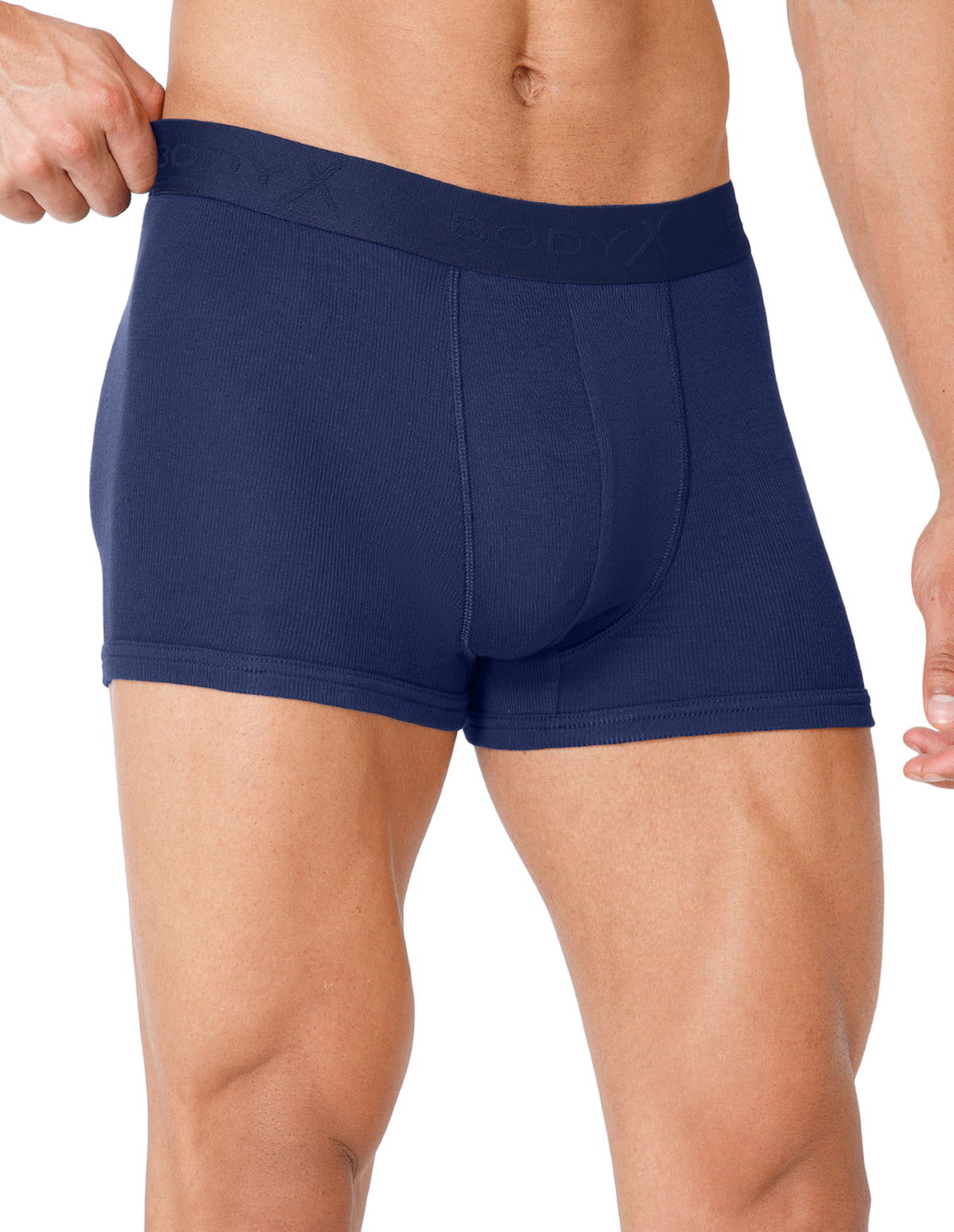 BodyX Men Solid Micro Modal Rib Trunks-BX303T-NVY