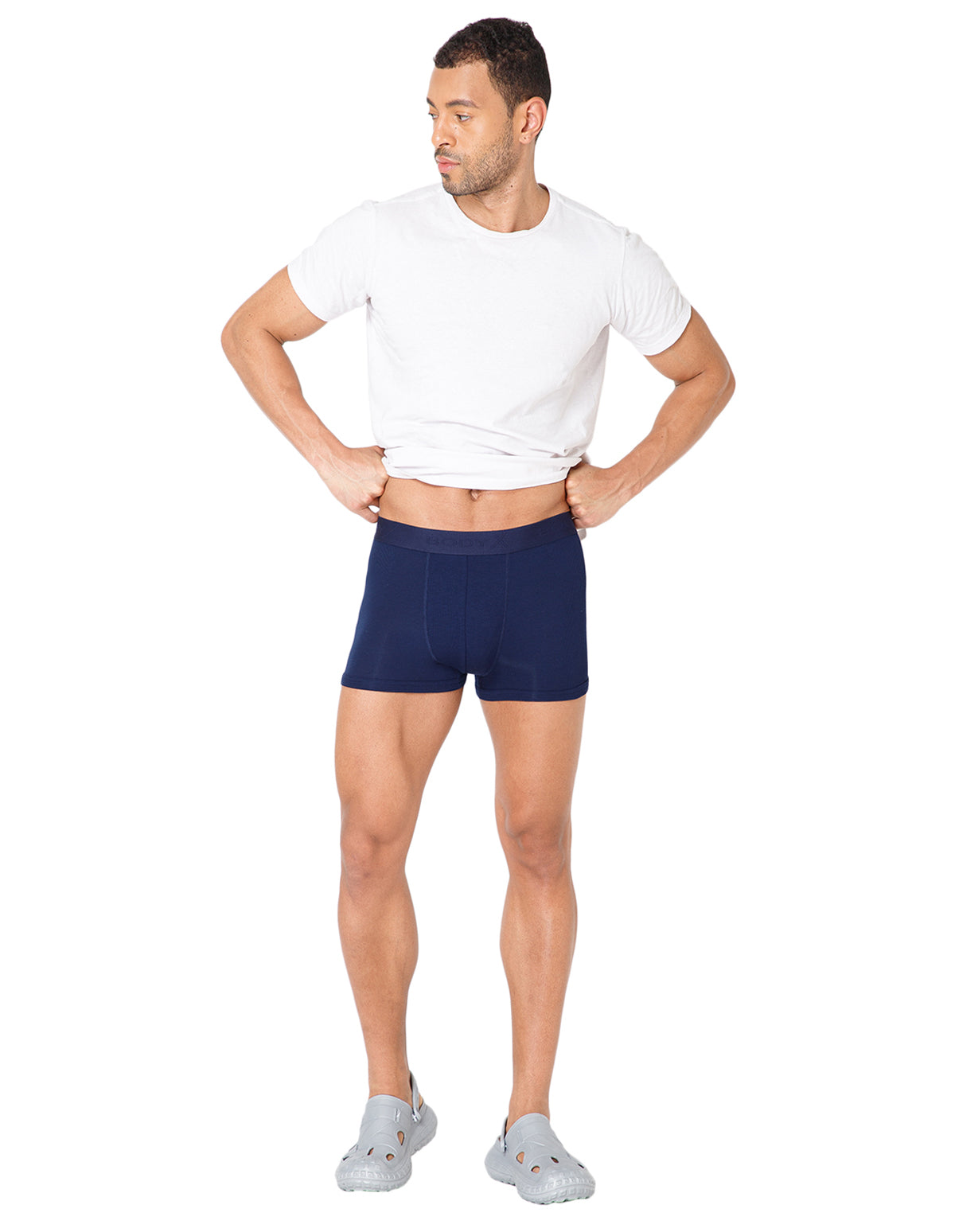 BodyX Men Solid Micro Modal Rib Trunks-BX303T-NVY