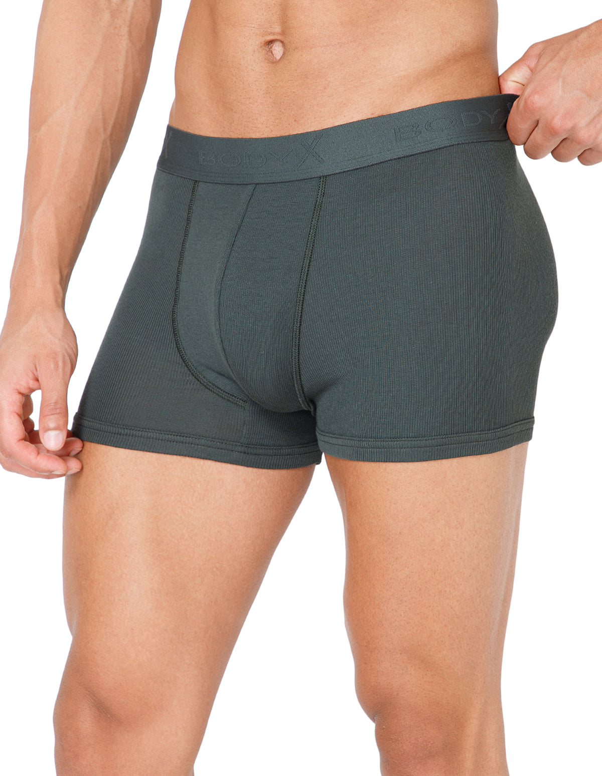 BodyX Men Solid Micro Modal Rib Trunks-BX303T-OLIVE