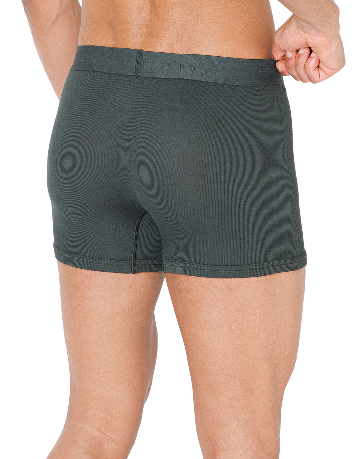 BodyX Men Solid Micro Modal Rib Trunks-BX303T-OLIVE