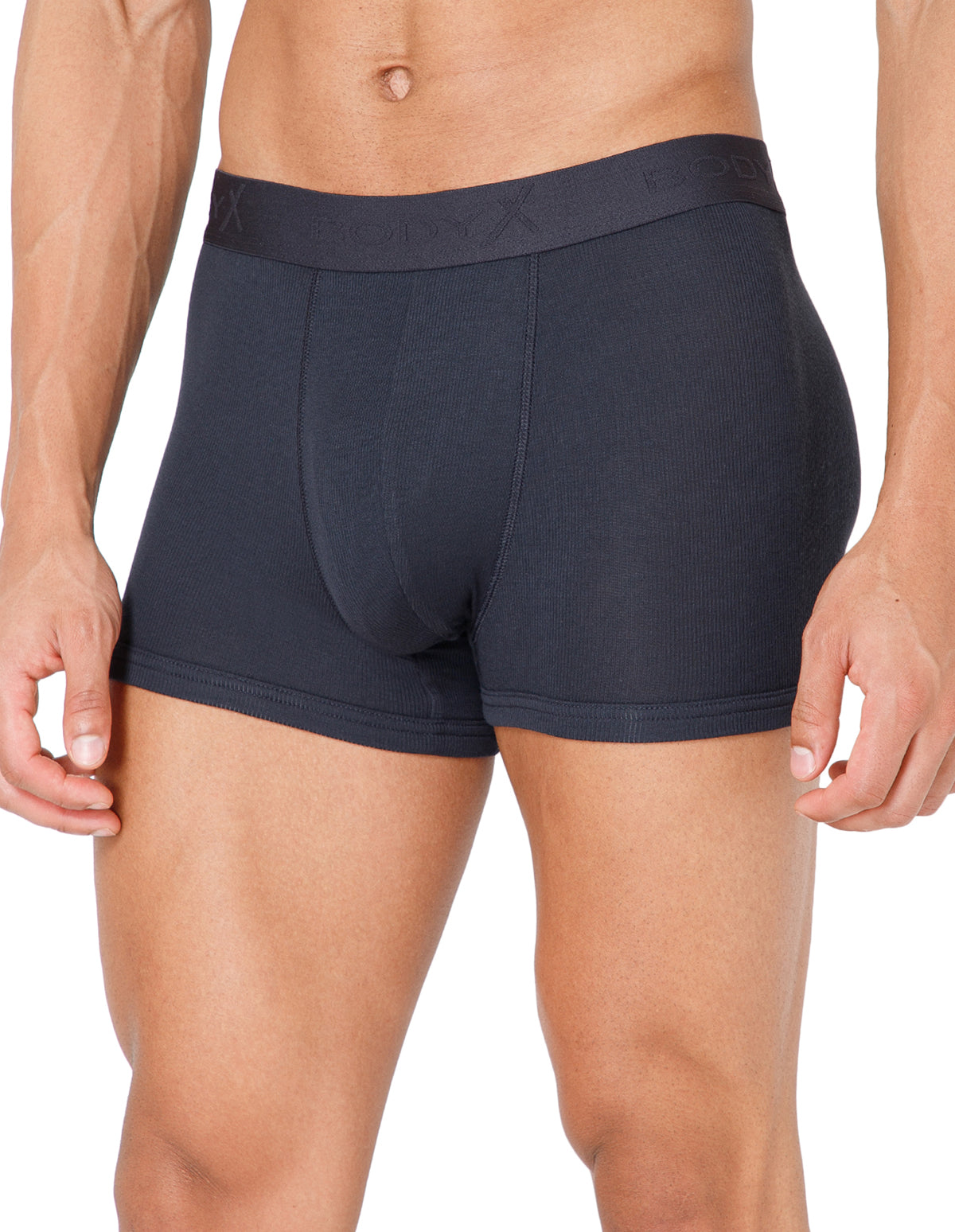 BodyX Men Solid Micro Modal Rib Trunks-BX303T-STGREY
