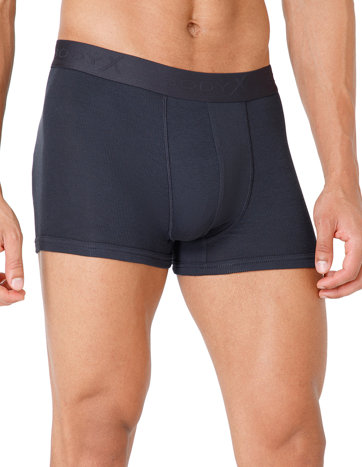 BodyX Men Solid Micro Modal Rib Trunks-BX303T-STGREY