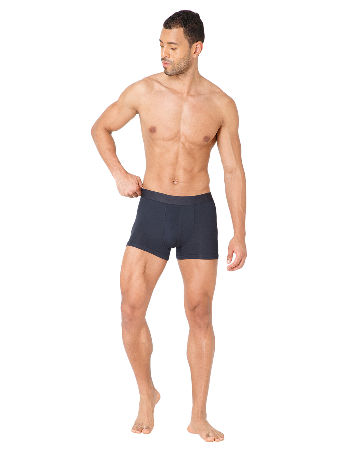 BodyX Men Solid Micro Modal Rib Trunks-BX303T-STGREY