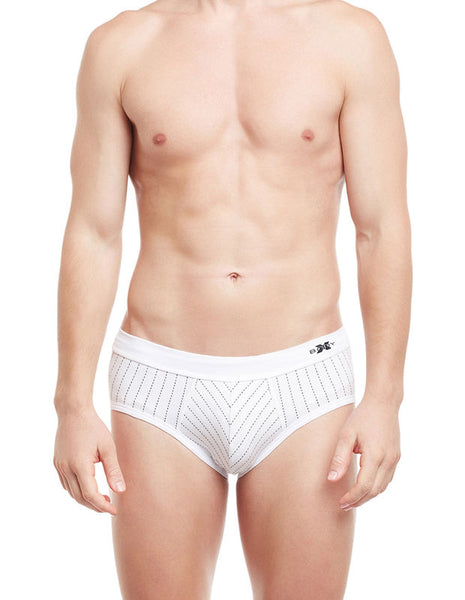 BodyX Striped Briefs-BX30B-White