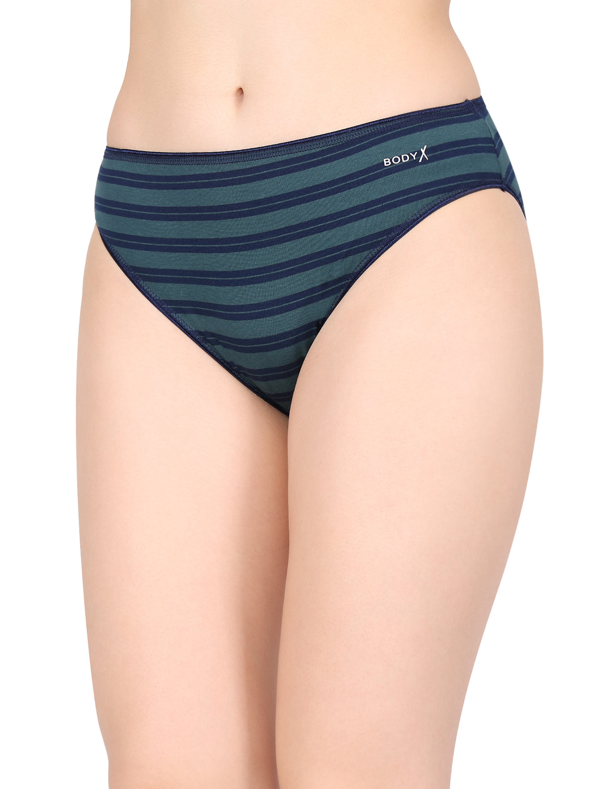 BodyX Womens Combed Cotton Spandex Assorted Premium Bikini Panty BX509-Pack Of 2