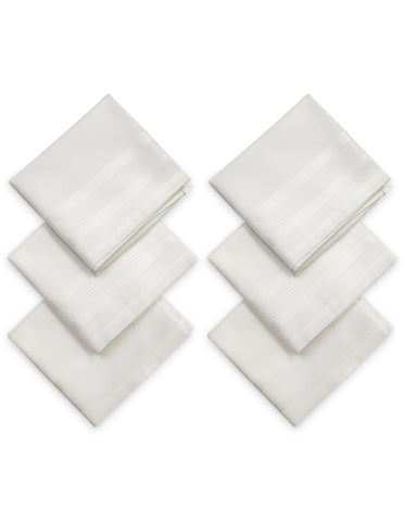 BodyX Cotton Handkerchief Collection: White Color Pack of 6 (BXH-02)