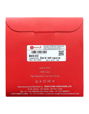 BodyX Cotton Handkerchief Collection: Assorted Color Pack of 6 (BXH-03)