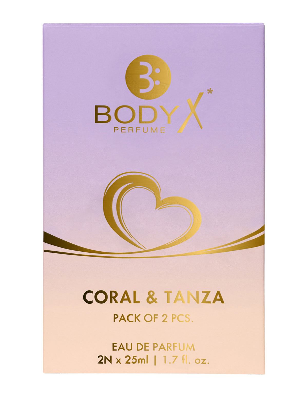 BodyX Unisex Perfume CORAL EDP 25ML + TANZA EDP 25 ML- SET OF 2