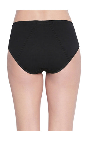 Bodycare Pack of 2 100% Cotton Sanitary Panties in Assorted Colors-11-A-Black