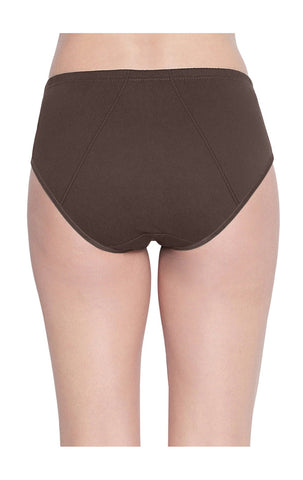 Bodycare Pack of 2 100% Cotton Sanitary Panties in Assorted Colors-11-B-Brown