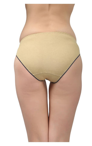 Bodycare Pack of 3 Bikini Style Cotton Briefs in Assorted Colors with broad Lace waist Band-E1460