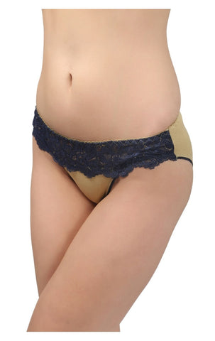 Bodycare Pack of 3 Bikini Style Cotton Briefs in Assorted Colors with broad Lace waist Band-E1460