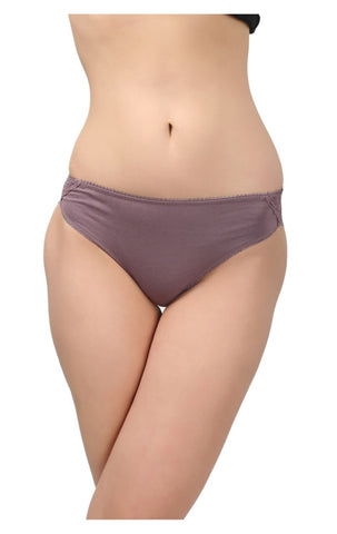 Bodycare Pack of 3 Bikini Style Cotton Briefs in Assorted colors with Lace detailing-E1474