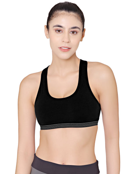 Racerback Sports Bra-1616-Black