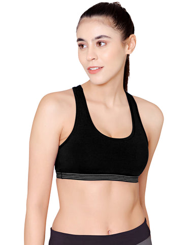 Racerback Sports Bra-1616-Black