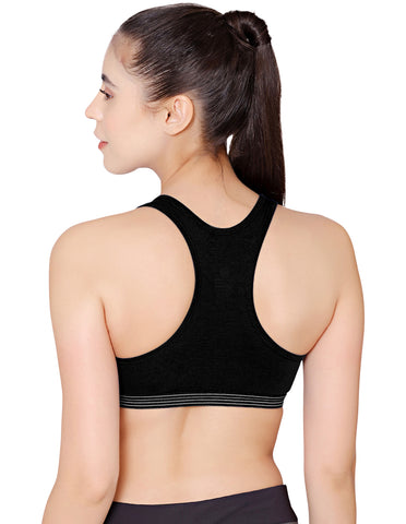Racerback Sports Bra-1616-Black