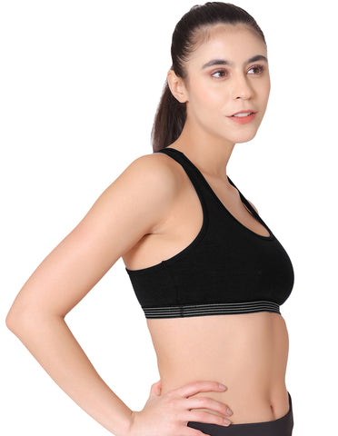 Racerback Sports Bra-1616-Black