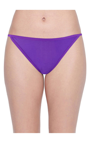 Bodycare Pack of 3 Bikini Style Cotton spandex Briefs in Assorted colors with V-String band-E36D