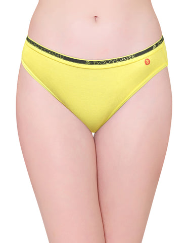 Bodycare Pack of 3 Bikini Style Cotton Briefs in Assorted colors with Broad elastic band-E77C