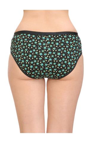 Bodycare Pack of 6 Printed Hipster Briefs Deluxe Panties in Assorted Color - E9600-6PCS-B