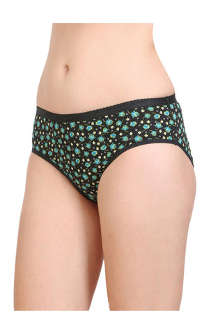Bodycare Pack of 6 Printed Hipster Briefs Deluxe Panties in Assorted Color - E9600-6PCS-B