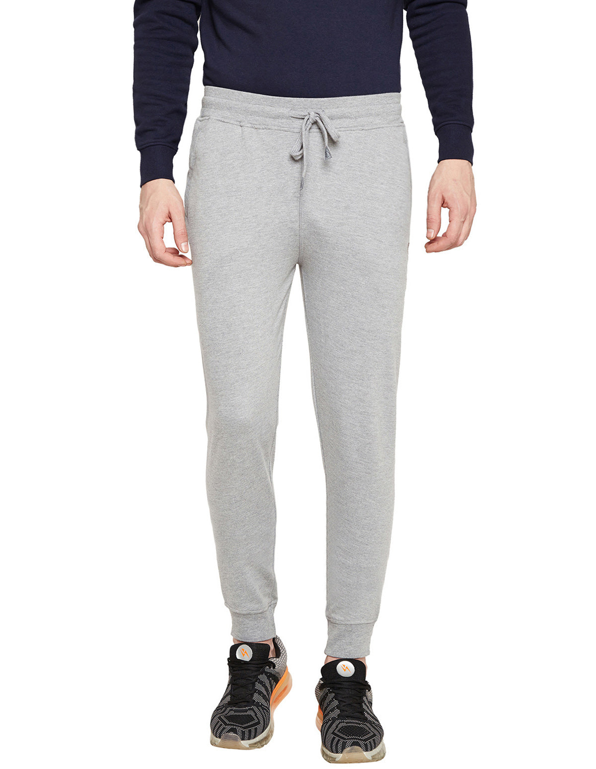 Bodyactive Grey Melange Track Pant-L12-GRML