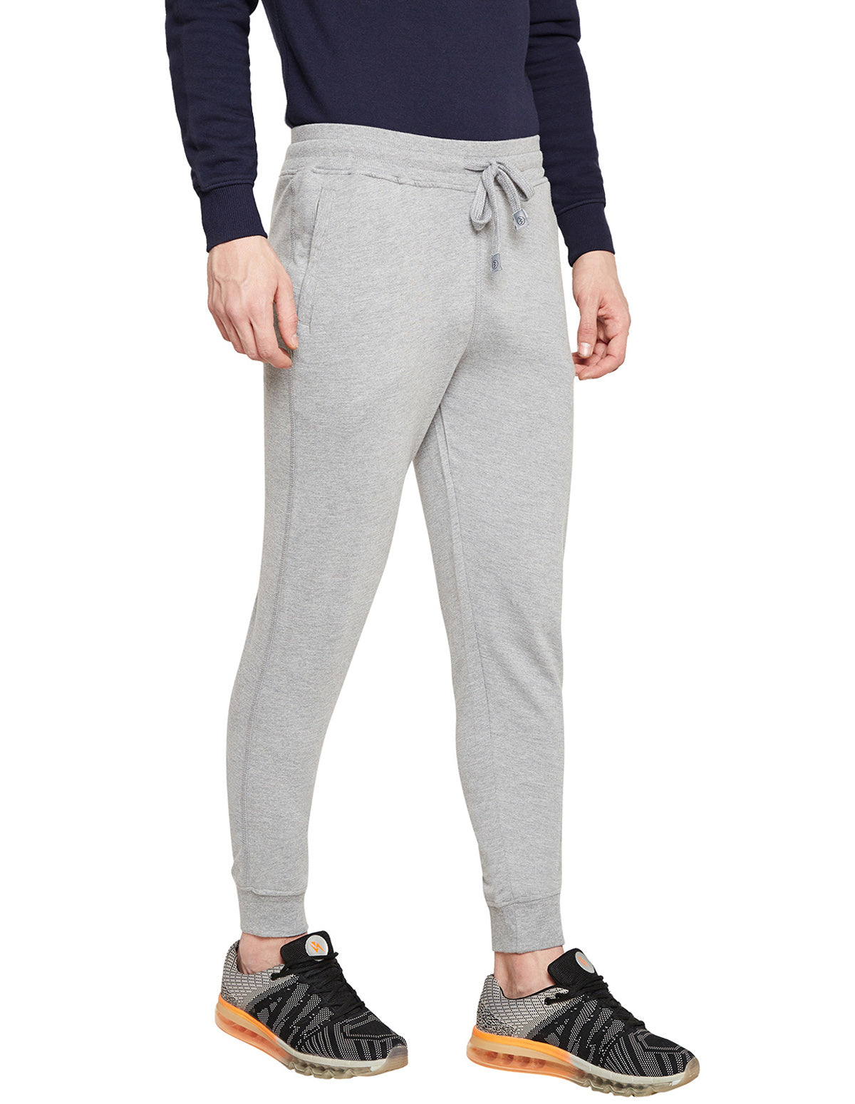 Bodyactive Grey Melange Track Pant-L12-GRML