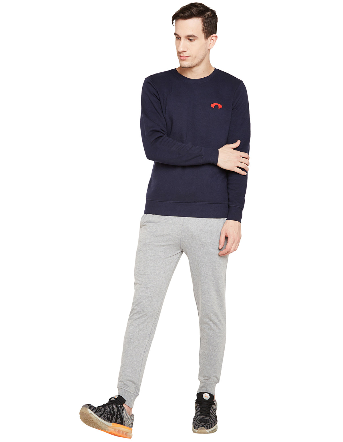 Bodyactive Grey Melange Track Pant-L12-GRML