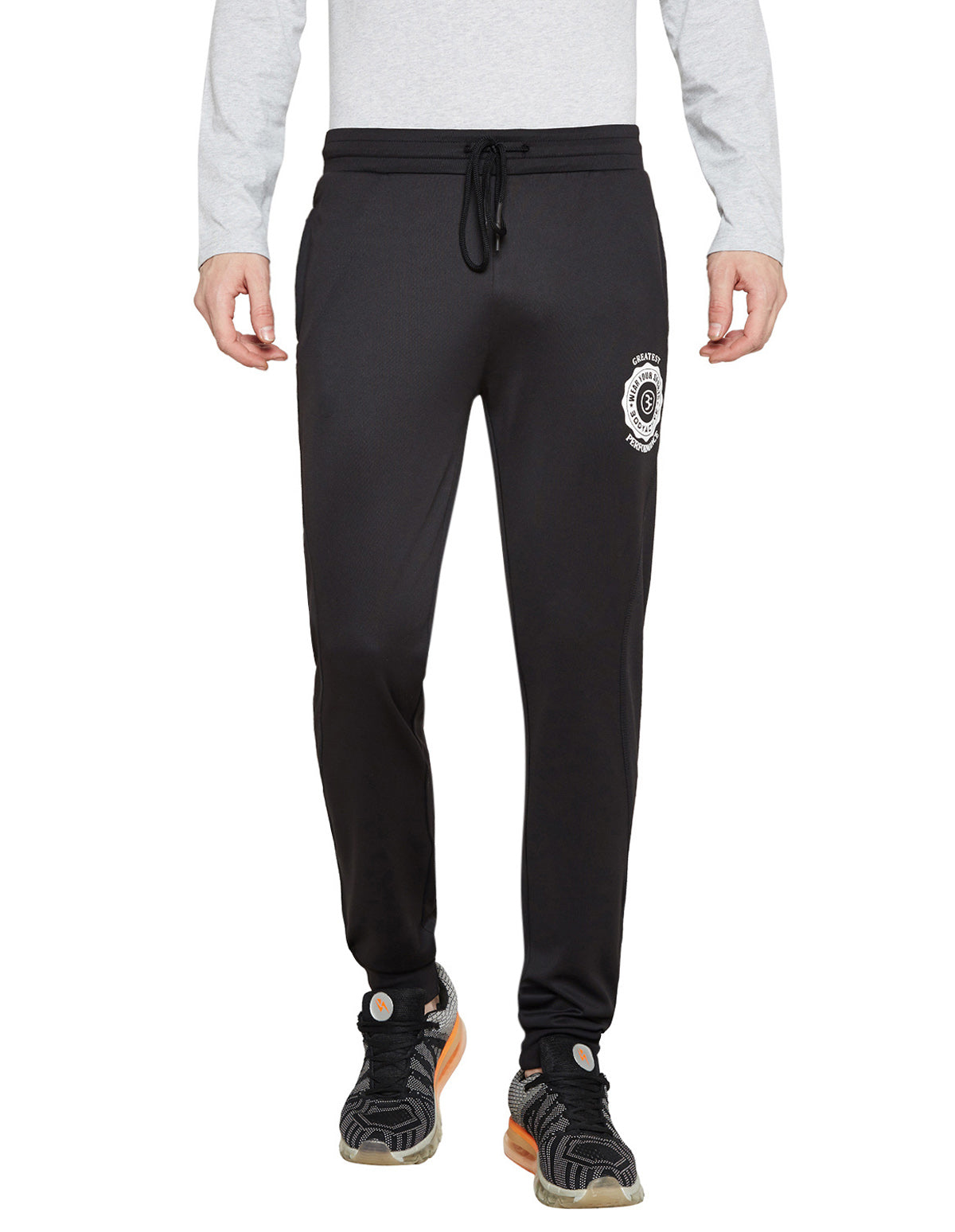 Bodyactive Black Track Pant with Zipper pocket-L15-BLK