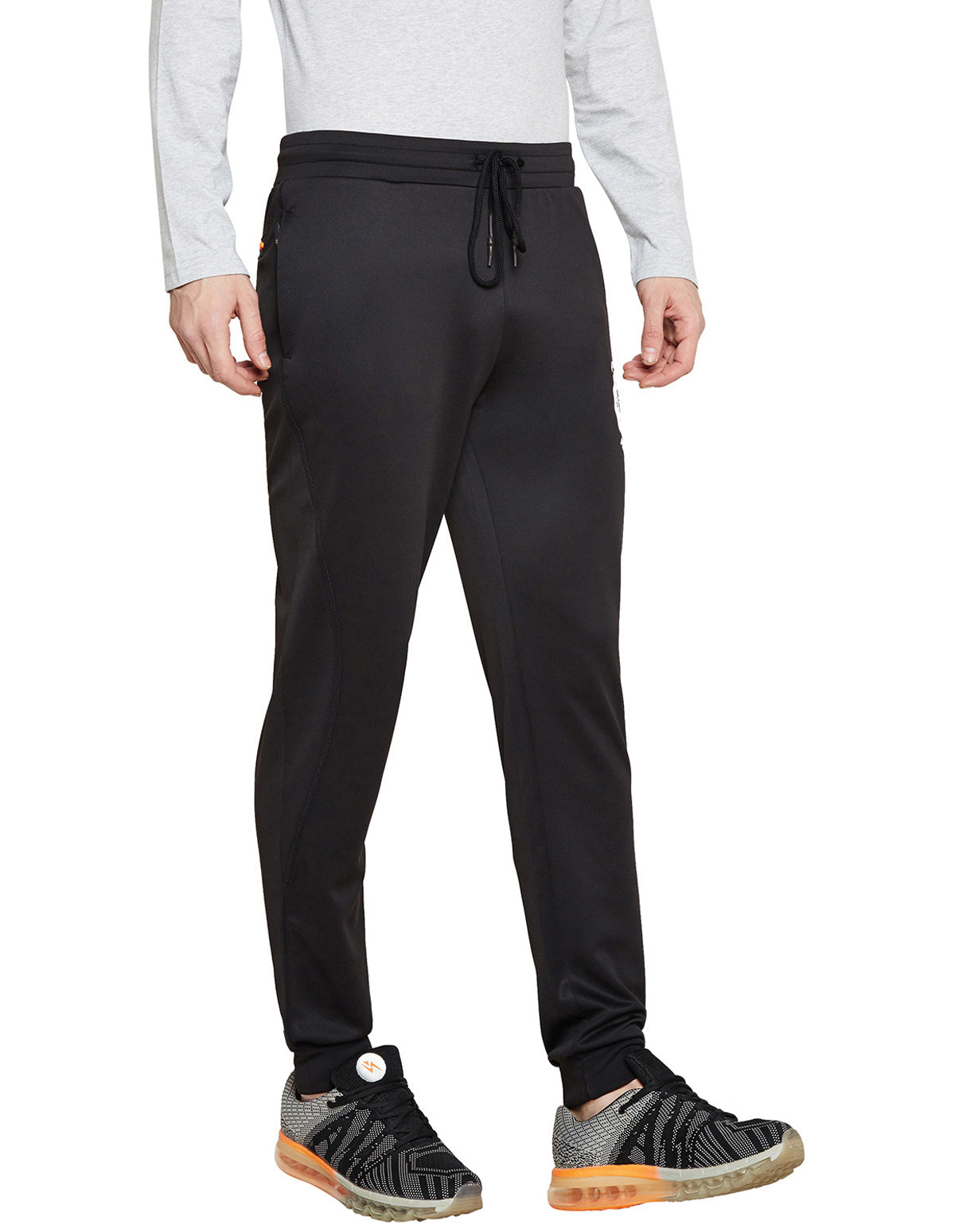 Bodyactive Black Track Pant with Zipper pocket-L15-BLK