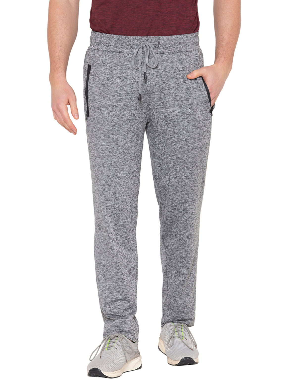 Bodyactive Polyester Sports Trackpants for Men-L23-GRML
