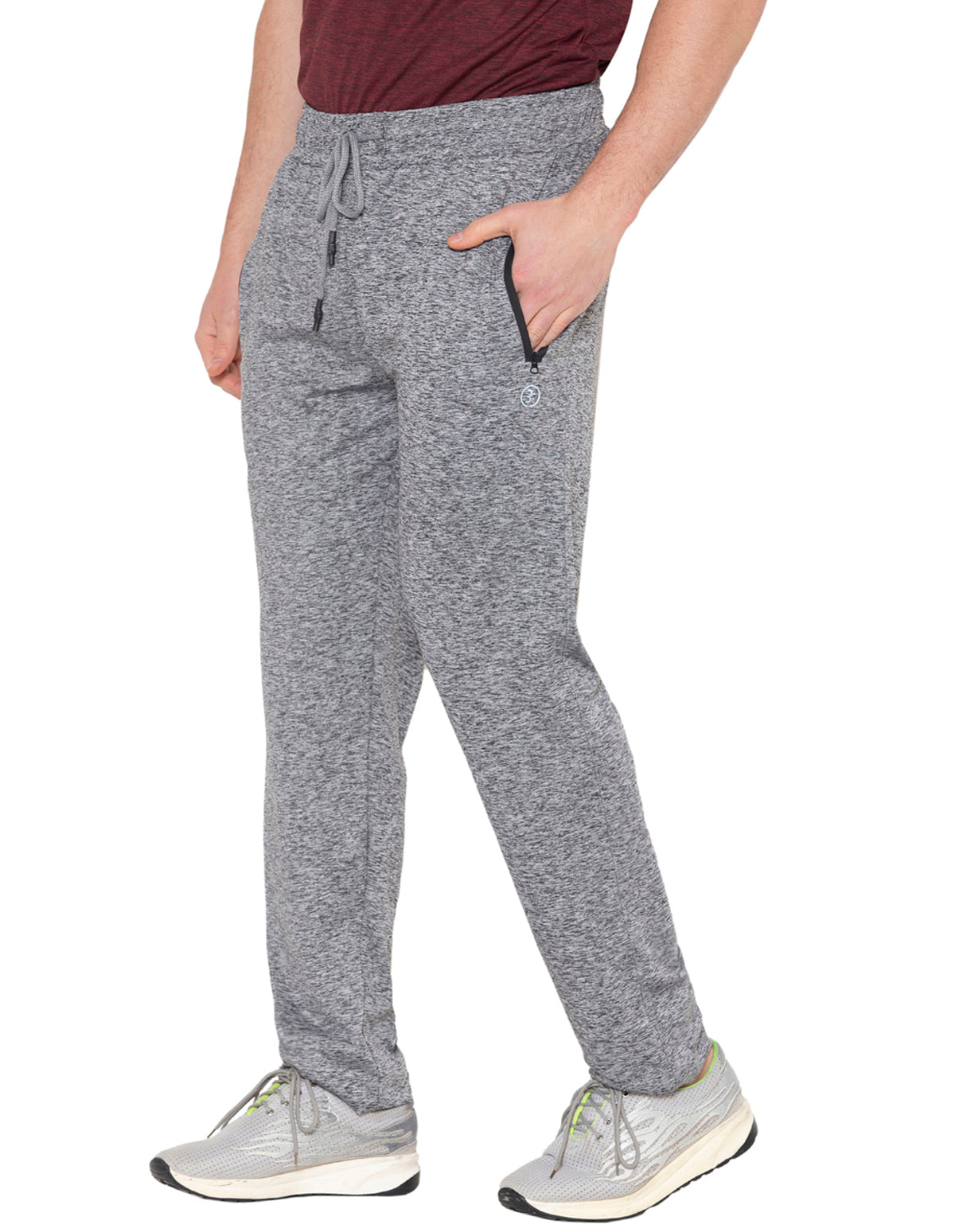 Bodyactive Polyester Sports Trackpants for Men-L23-GRML