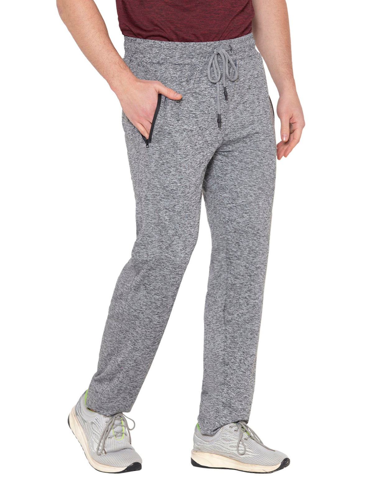 Bodyactive Polyester Sports Trackpants for Men-L23-GRML
