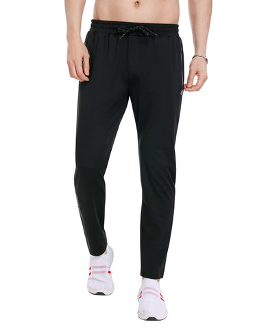 Bodyactive Black 4 Way Stretchable Poly Spandex Men's Trackpant L28-BLK