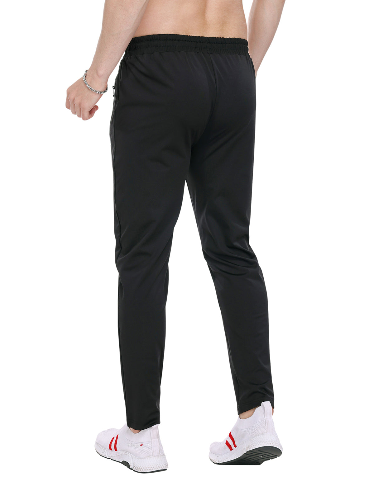 Bodyactive Black 4 Way Stretchable Poly Spandex Men's Trackpant L28-BLK