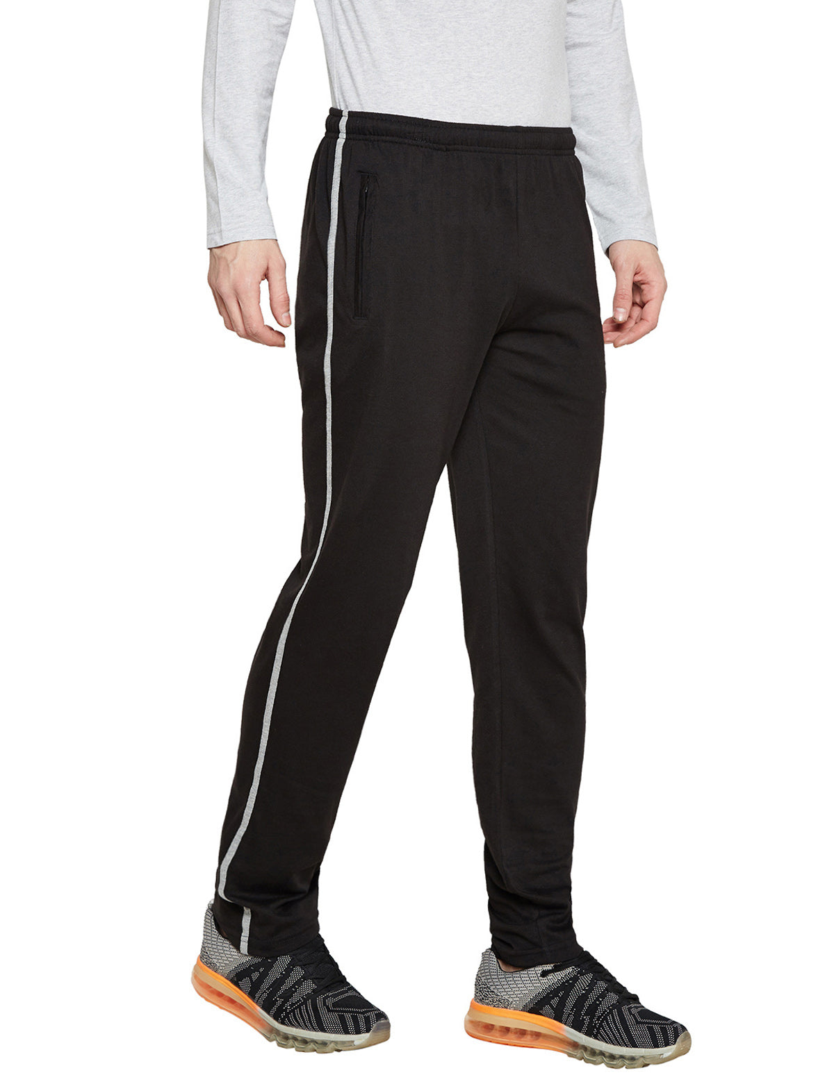 Bodyactive Track Pant with Zipper pocket-L8-BK