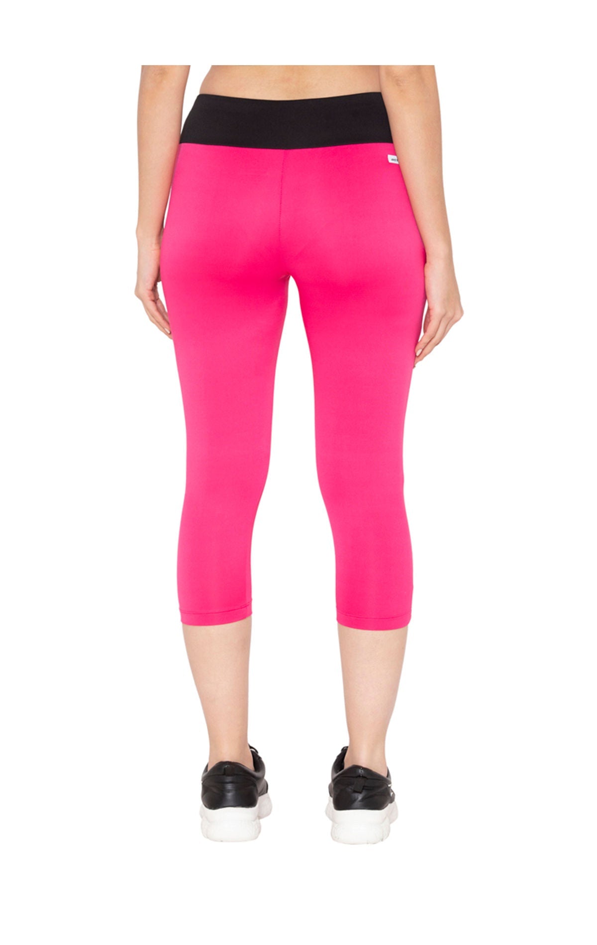 Bodyactive Women's High Waisted Yoga Capris with Pockets, Non See Through Workout Sports Running Capri, Tummy Control-LC09-PINK