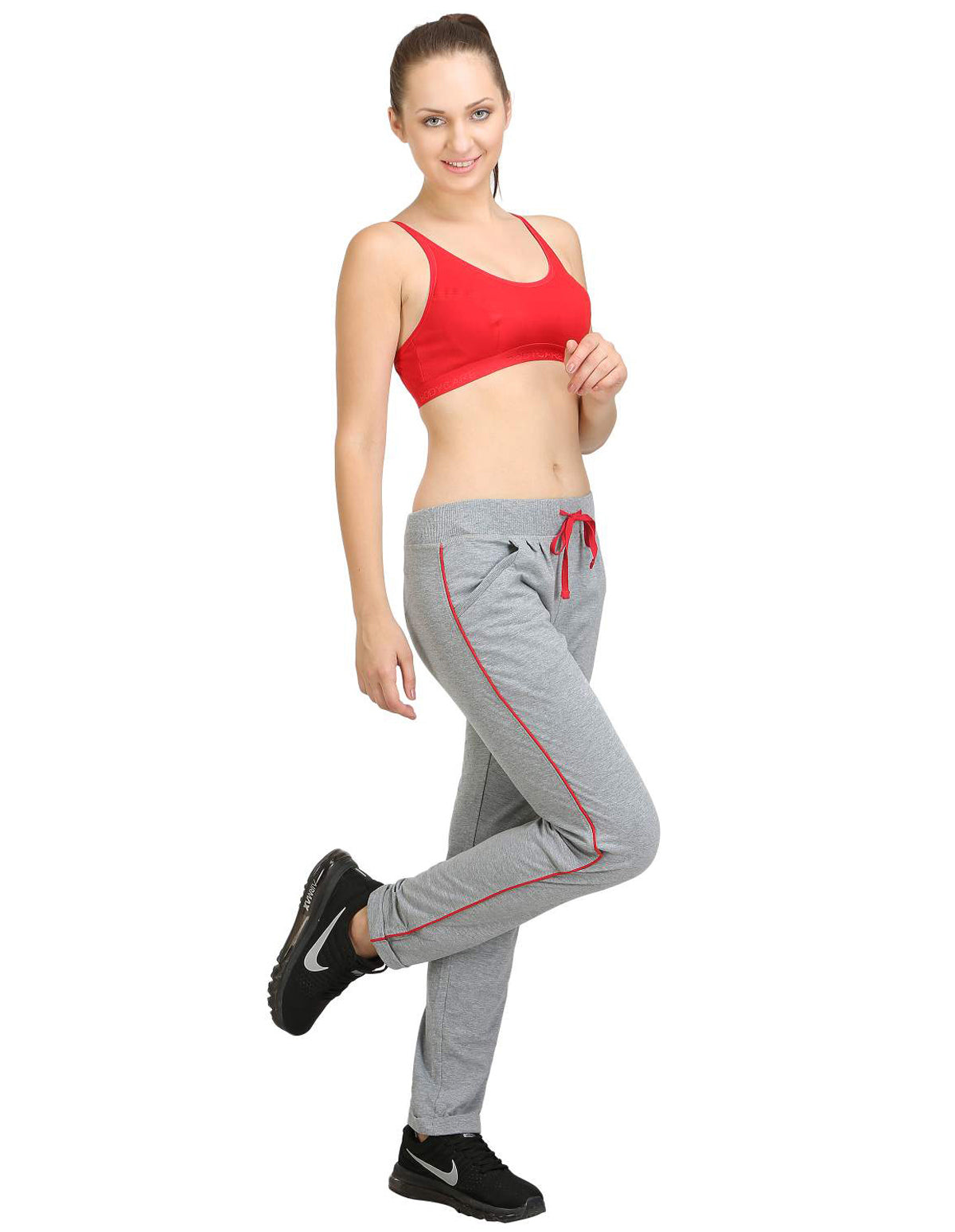 Bodyactive Women Grey Melange Trackpant-LL1-GRML