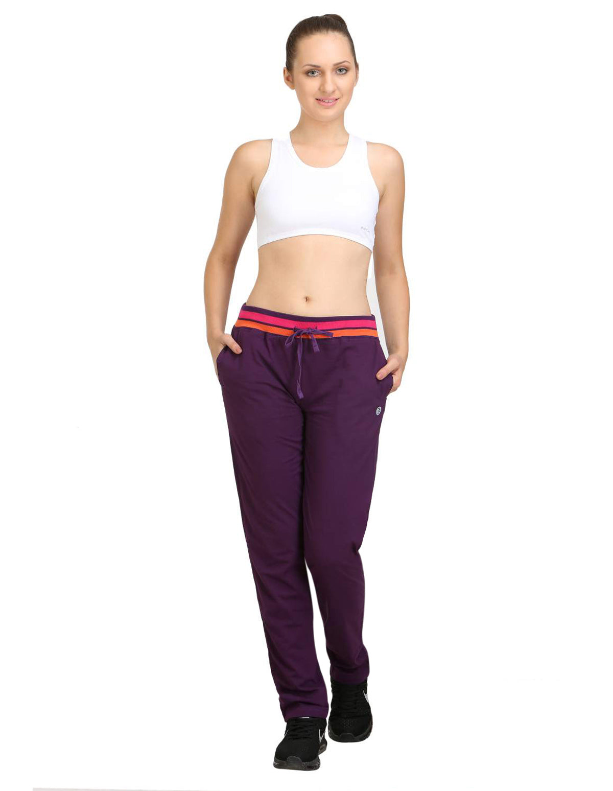 Bodyactive Women Dark Purple Trackpant-LL3-DPU