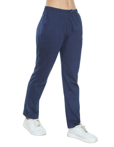 Bodyactive Navy Cotton Rich Regular Women's Trackpant LL38-NVY