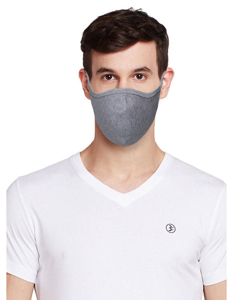 BodyX Men Face Mask-Solid Color Cotton-Pack of 2- MSM-1