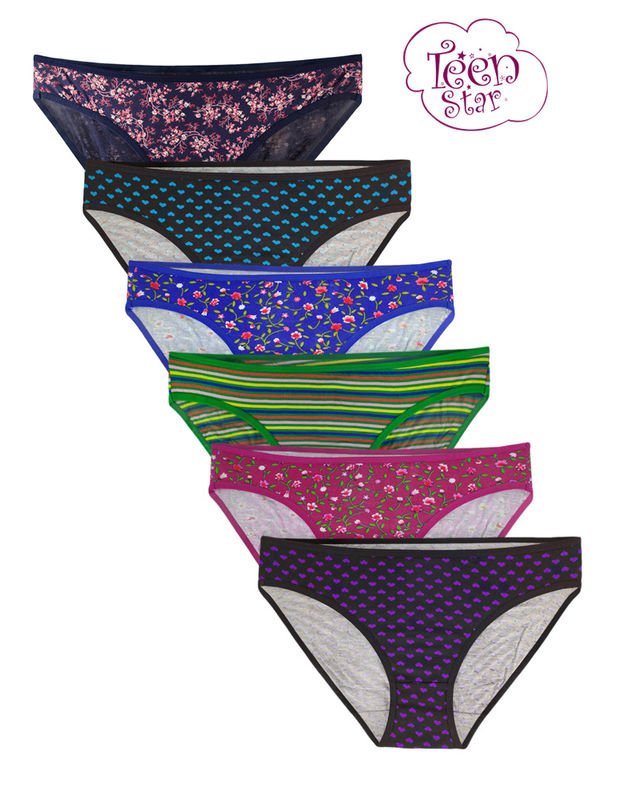 Bodycare 100% cotton Teenager Panties in Pack of 6-T-1000-Assorted