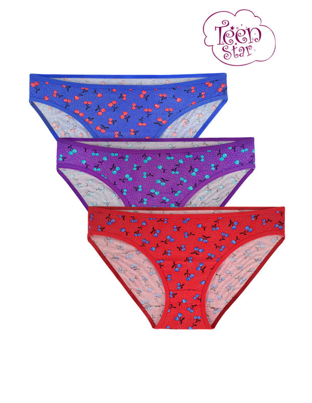Bodycare 100% cotton Teenager Panties in Pack of 3-T-1044-Assorted