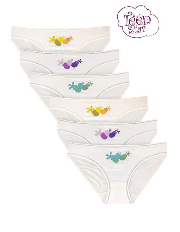 Bodycare 100% cotton Teenager Panties in Pack of 6-T-20-Assorted